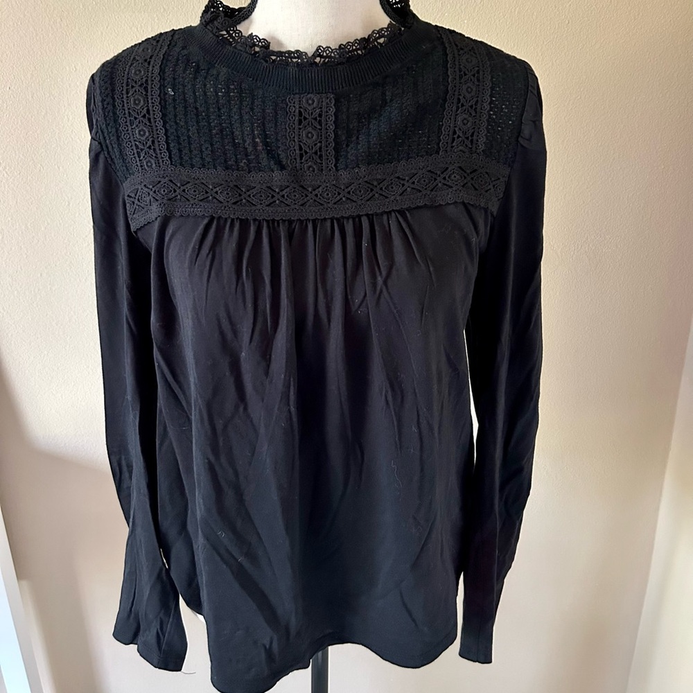 Loft mixed media blouse, size M